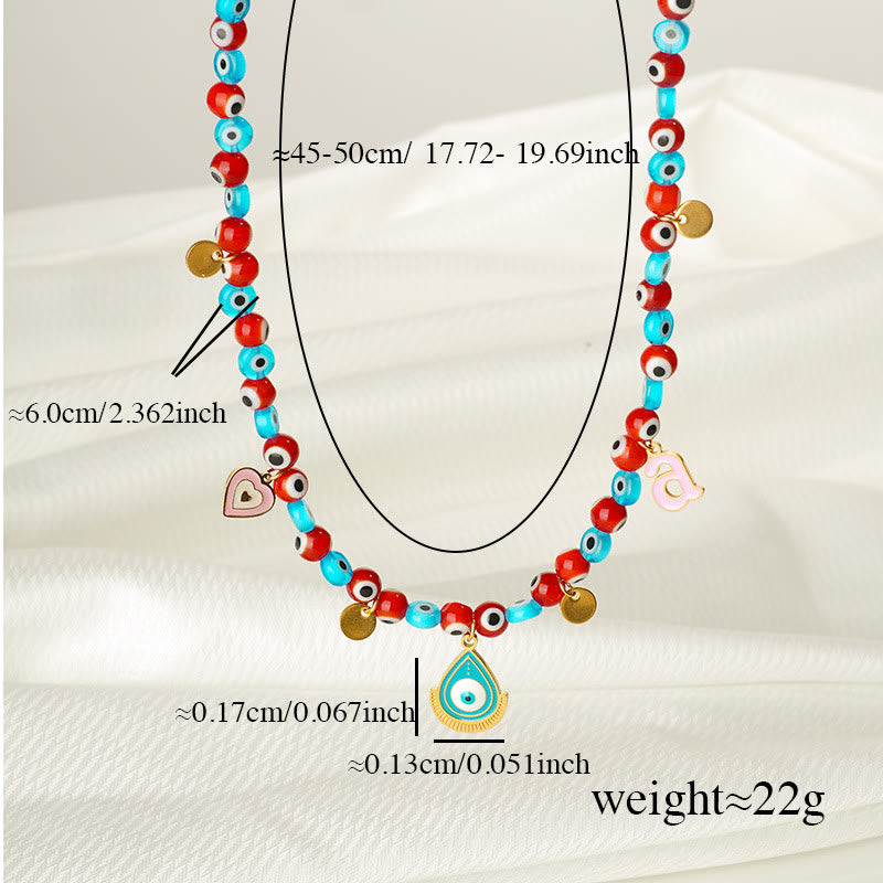 Olivenorma Emperor Stone Beads Evil Eye Pendant Necklace