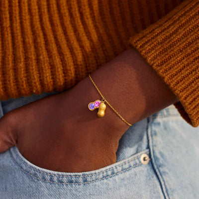 Olivenorma "We Are Besties" Peanut Birthstone Bracelet