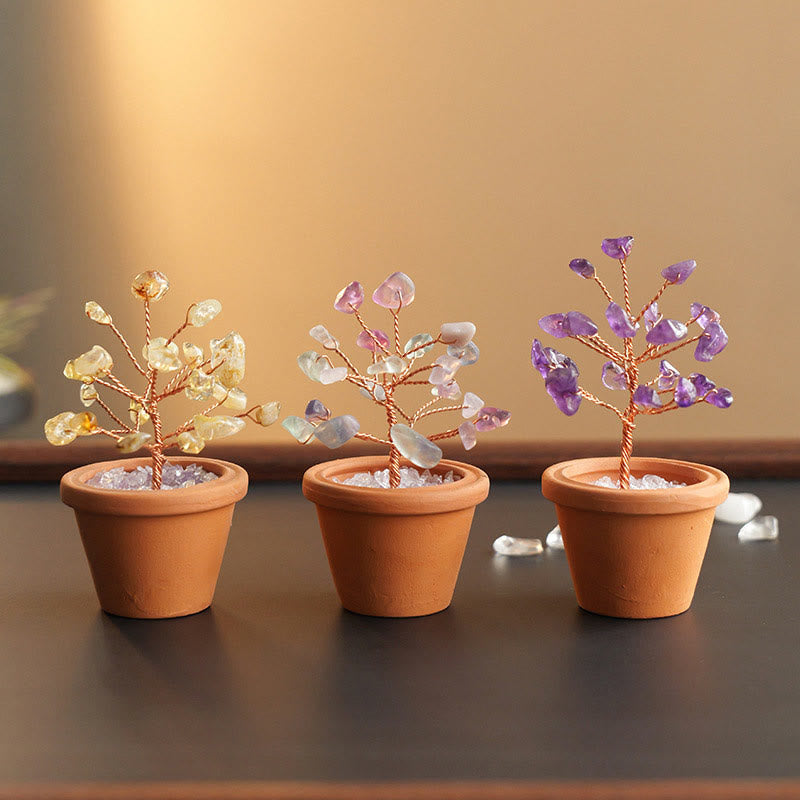 Olivenorma Natural Gravel Fortune Tree In Ceramic Pot Decoration