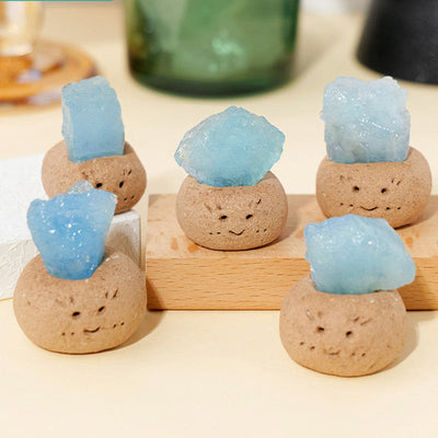 Olivenorma Natural Aquamarine Small Bean Decoration