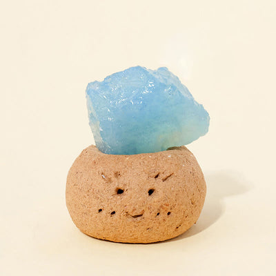 Olivenorma Natural Aquamarine Small Bean Decoration