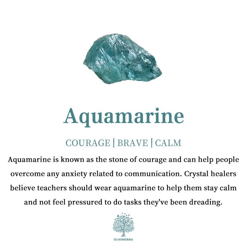 Olivenorma Natural Aquamarine Small Bean Decoration