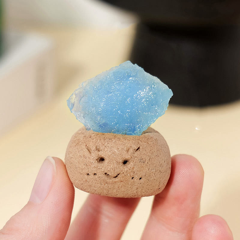 Olivenorma Natural Aquamarine Small Bean Decoration