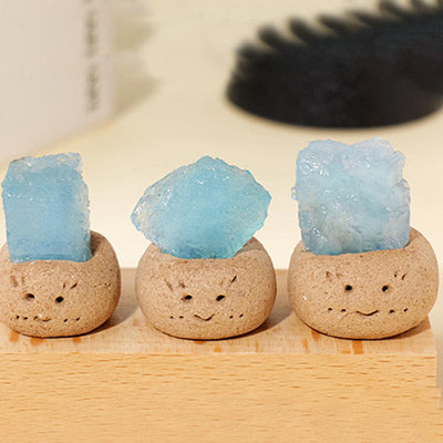 Olivenorma Natural Aquamarine Small Bean Decoration