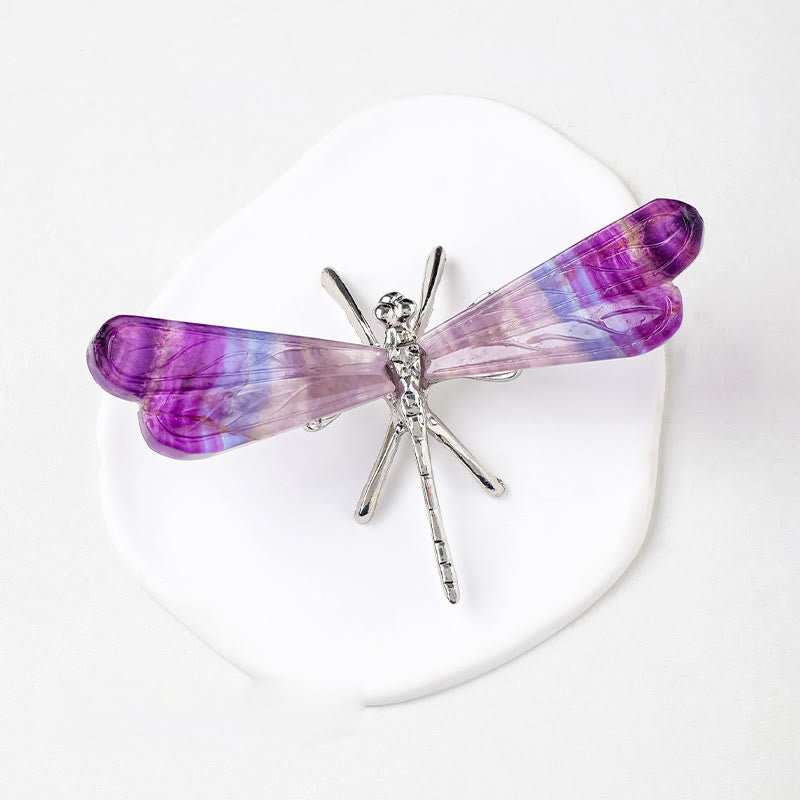 Olivenorma Natural Rainbow Fluorite Dragonfly Gemstone Decoration