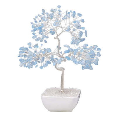 Olivenorma Natural Aquamarine Ceramic Base Feng Shui Tree