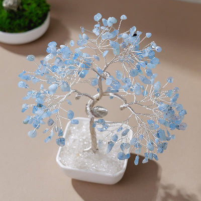 Olivenorma Natural Aquamarine Ceramic Base Feng Shui Tree