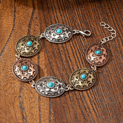 Olivenorma Bohemian Style Turquoise Metal Bracelet