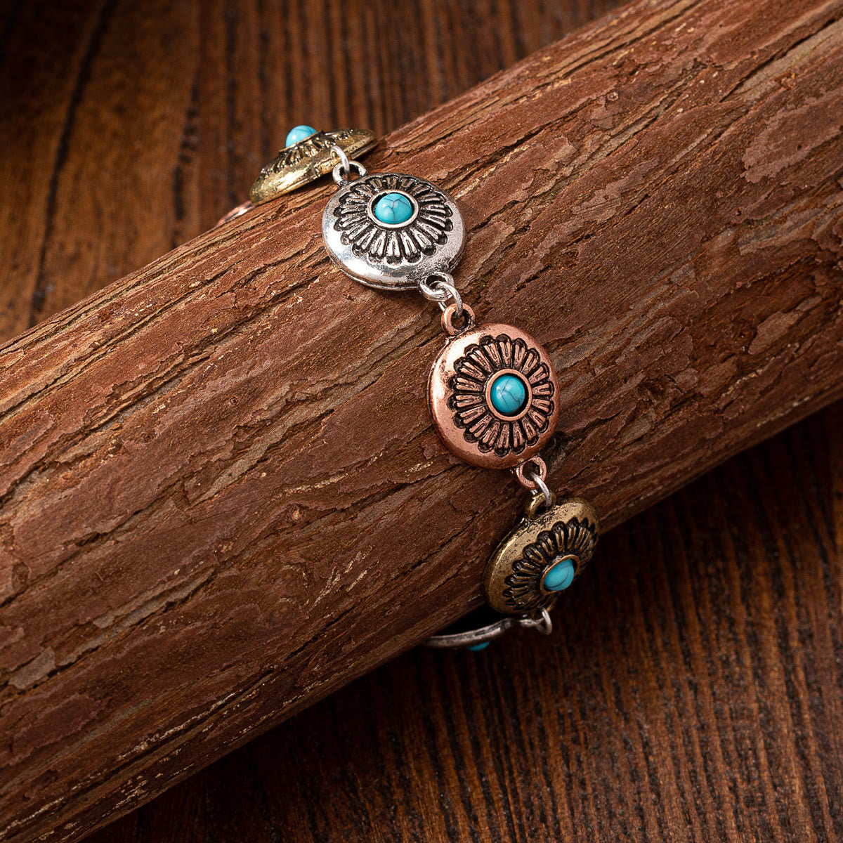 Olivenorma Bohemian Style Turquoise Metal Bracelet