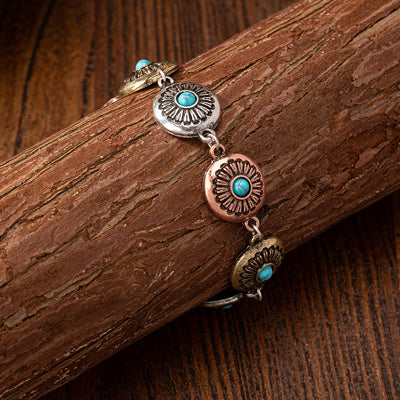 Olivenorma Bohemian Style Turquoise Metal Bracelet