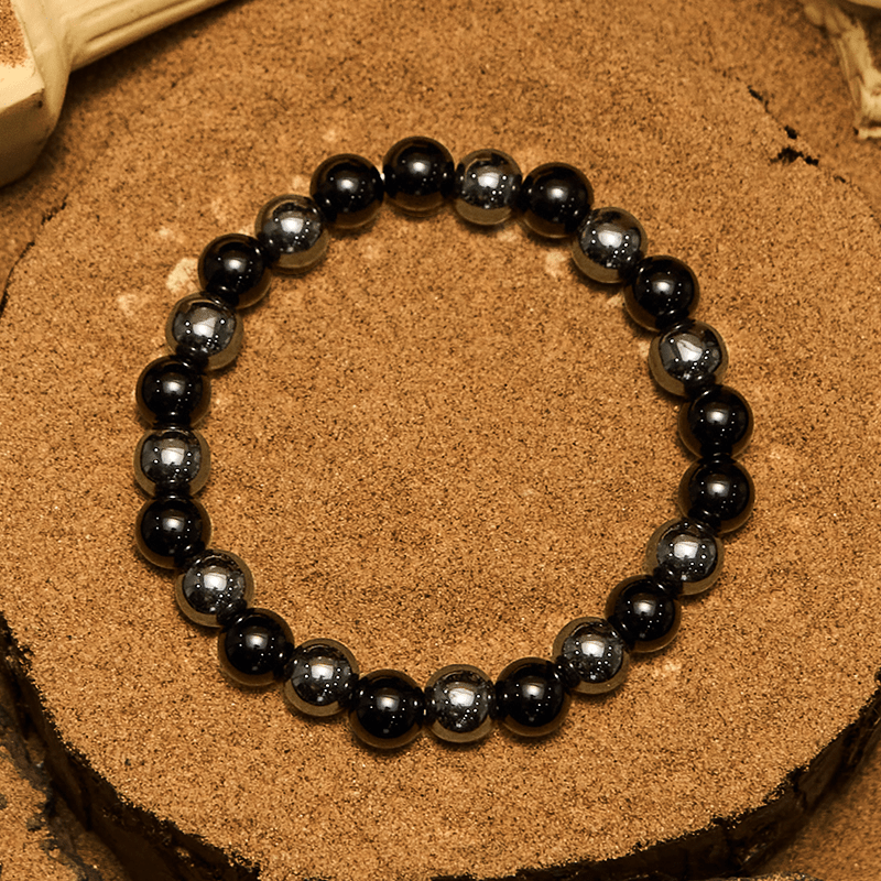 Olivenorma 8mm Hematite Obsidian Beads Men Bracelet
