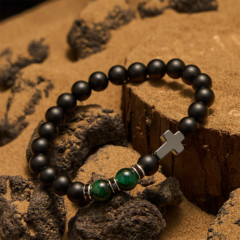 Olivenorma 8mm Hematite Obsidian Tiger Eye Beads Men Bracelet