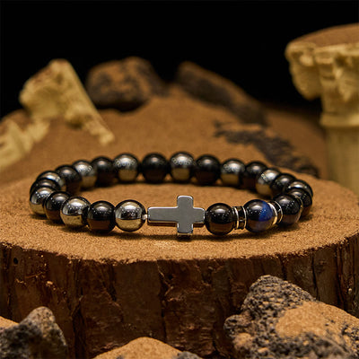 Olivenorma 8mm Hematite Obsidian Tiger Eye Beads Men Bracelet