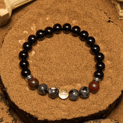 Olivenorma Mahogany Obsidian Labradorite Beads Men Bracelet