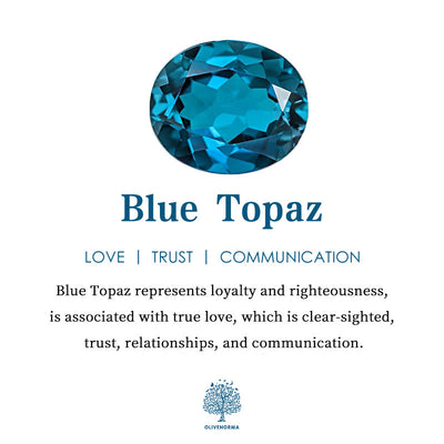 Olivenorma Teardrop Crown Blue Topaz Ring