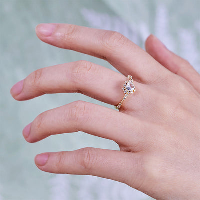 Olivenorma "Gypsophila" Simulated Diamond Heart Ring