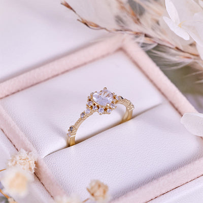Olivenorma "Gypsophila" Simulated Diamond Heart Ring