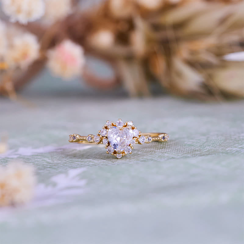 Olivenorma "Gypsophila" Simulated Diamond Heart Ring