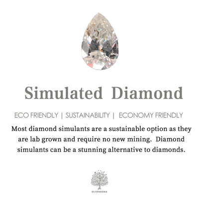 Olivenorma "Gypsophila" Simulated Diamond Heart Ring