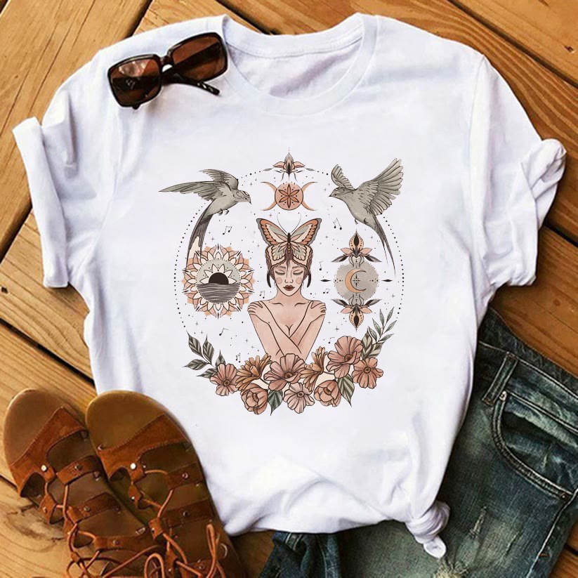Olivenorma Tarot Print Inspirational Polyester T-Shirts