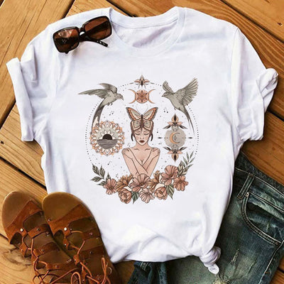 Olivenorma Tarot Print Inspirational Polyester T-Shirts
