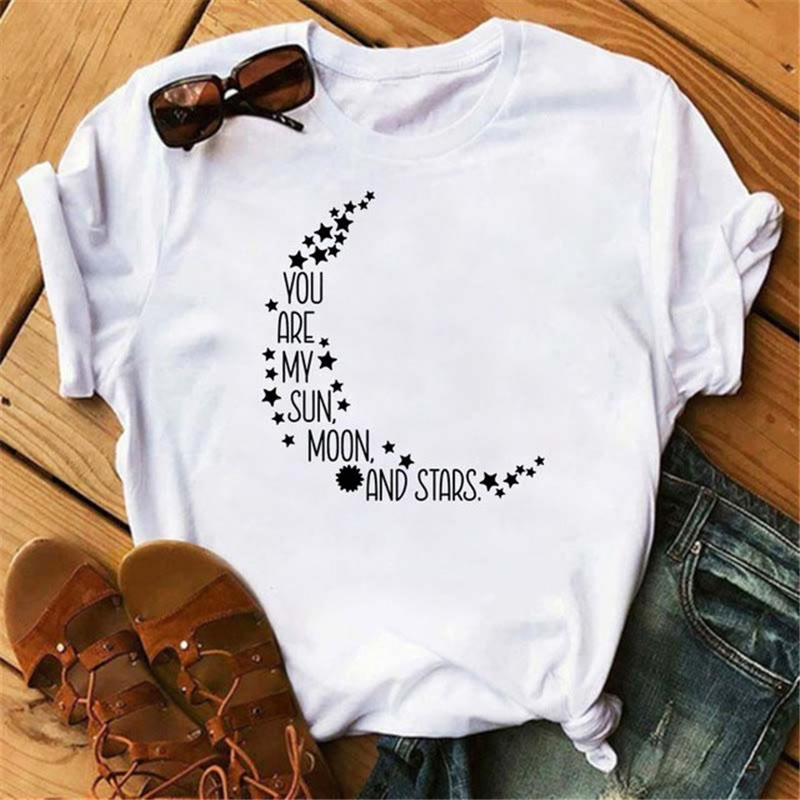 Olivenorma Cotton Moon Butterfly Printed T-Shirt