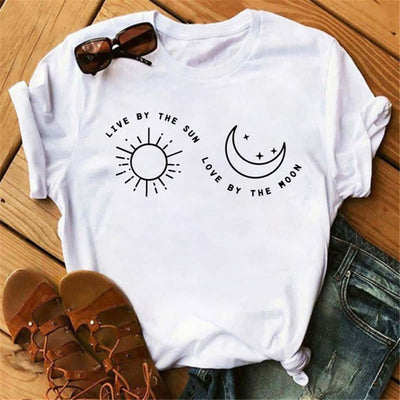 Olivenorma Cotton Moon Butterfly Printed T-Shirt