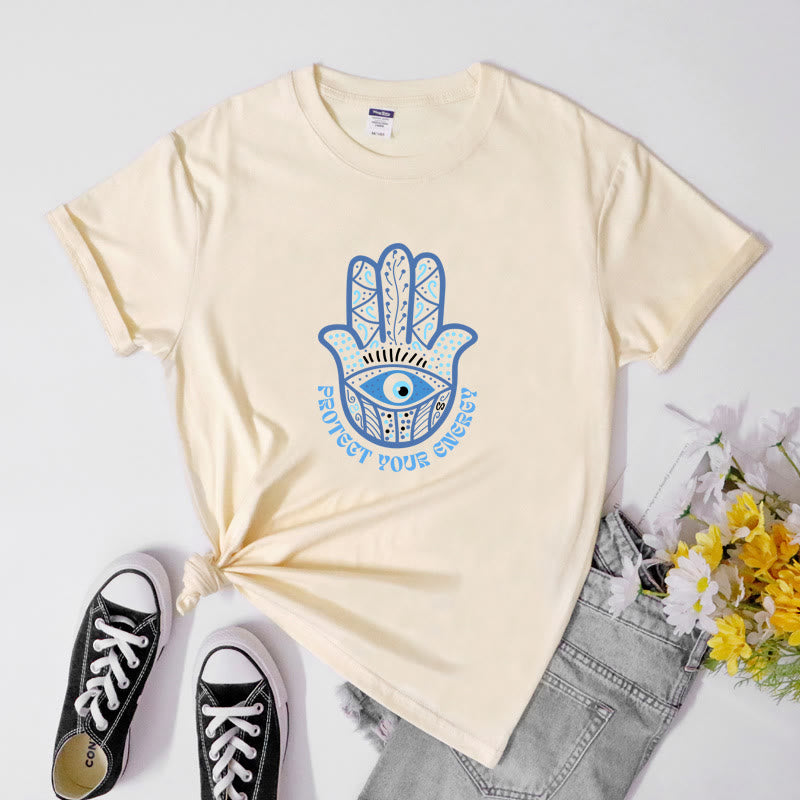 Olivenorma Protection Evil Eye Hamsa Printed T-Shirt