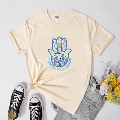 Olivenorma Protection Evil Eye Hamsa Printed T-Shirt