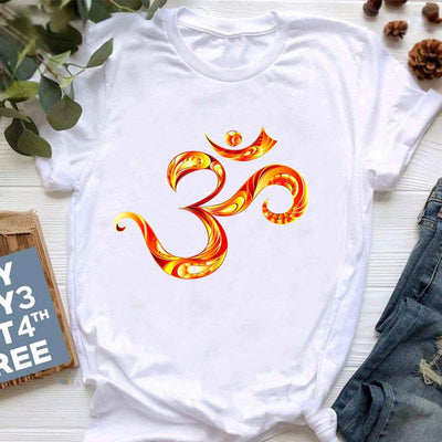 Olivenorma Meditation Evil Eye Buddha OM Printed T-Shirt