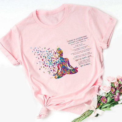 Olivenorma Colorful Buddha Meditation Yoga Printed T-Shirt