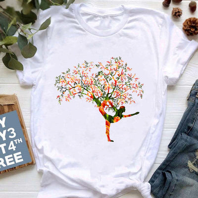 Olivenorma Yoga Meditation Top Colorful Printed T-Shirt