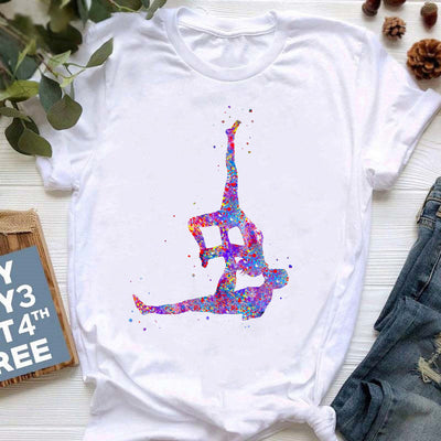 Olivenorma Yoga Meditation Top Colorful Printed T-Shirt