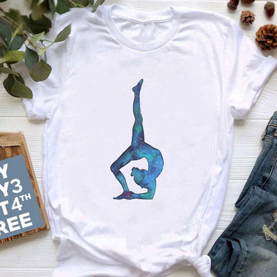 Olivenorma Yoga Meditation Top Colorful Printed T-Shirt