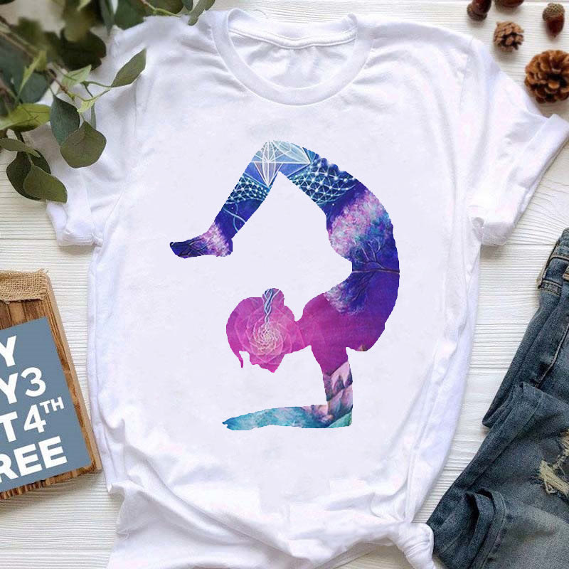 Olivenorma Yoga Meditation Top Colorful Printed T-Shirt