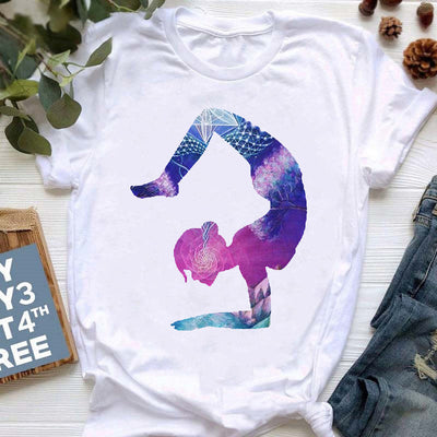 Olivenorma Yoga Meditation Top Colorful Printed T-Shirt