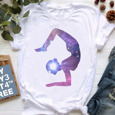 Olivenorma Yoga Meditation Top Colorful Printed T-Shirt
