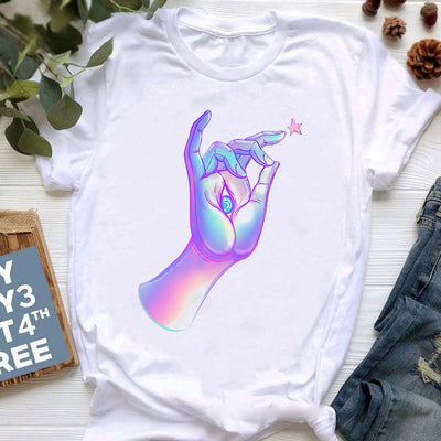 Olivenorma Buddha Yoga Meditation Top Colorful Printed T-Shirt