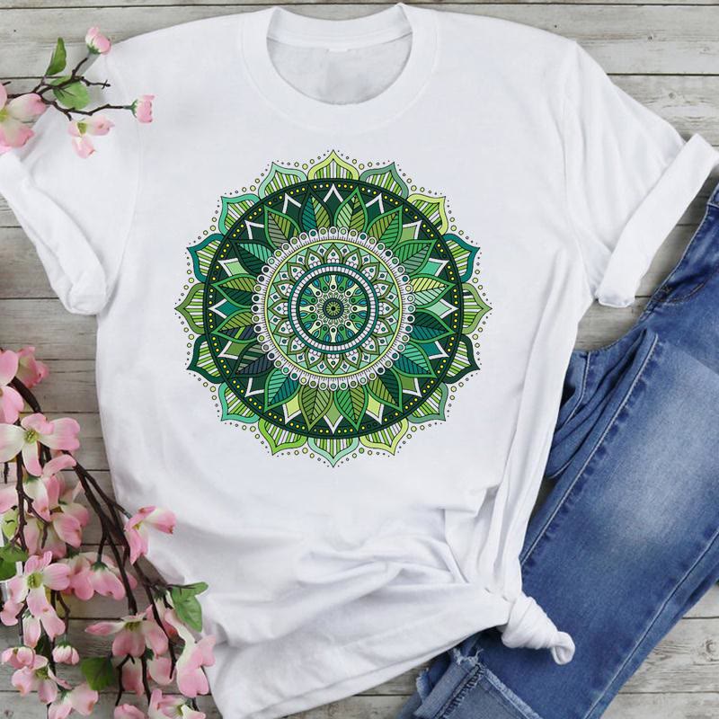 Olivenorma Chenille Colorful Lotus Elephant Printed T-shirt