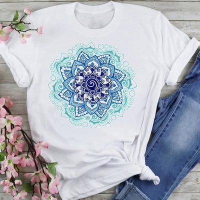 Olivenorma Chenille Colorful Lotus Elephant Printed T-shirt