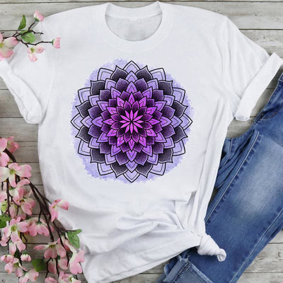 Olivenorma Chenille Colorful Lotus Elephant Printed T-shirt