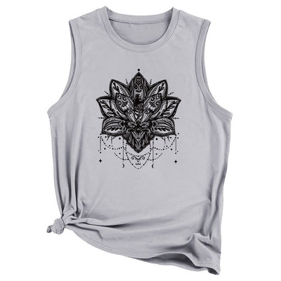 Olivenorma Lotus Printed Sleeveless Large Vest T-Shirt