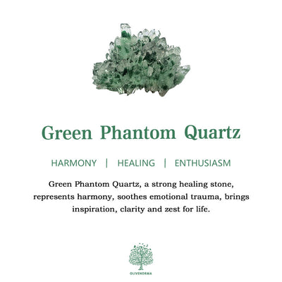 Olivenorma Green Phantom Quartz Beads Moon Pendant Bracelet