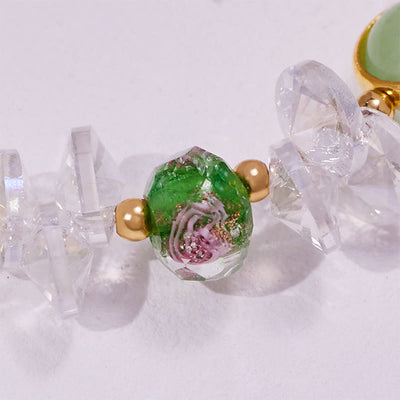Olivenorma Green Cat's Eye Stone Glaze Beaded Bracelet