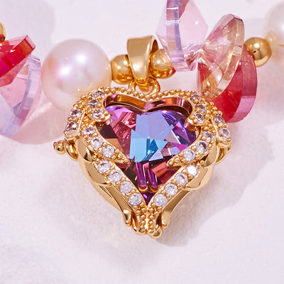 Olivenorma Amethyst Citrine Strawberry Quartz Beads Bracelet