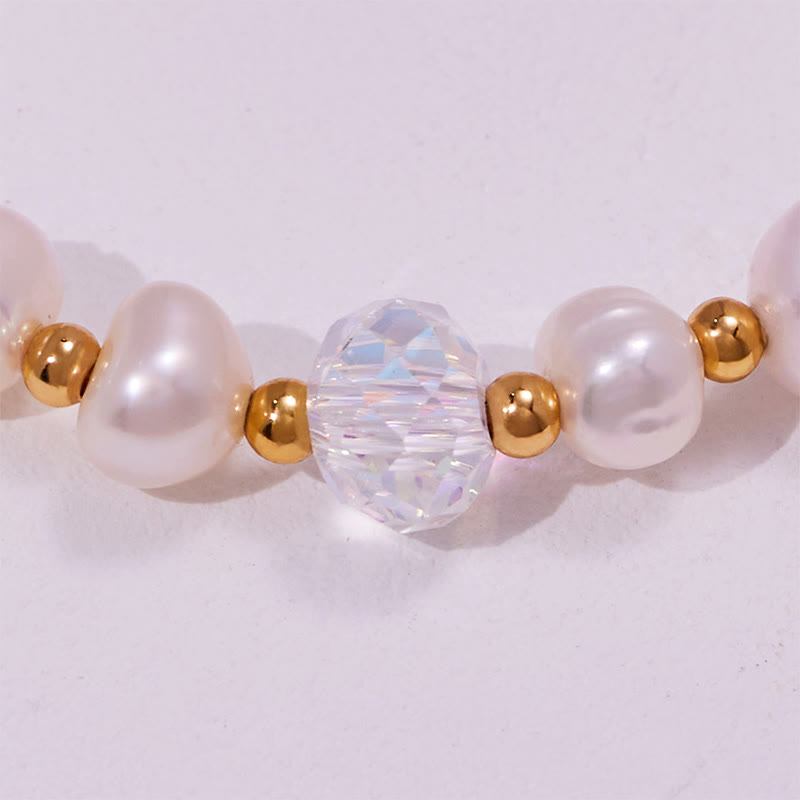 Olivenorma Freshwater Pearl Beads Heart Amethyst Pendant Bracelet