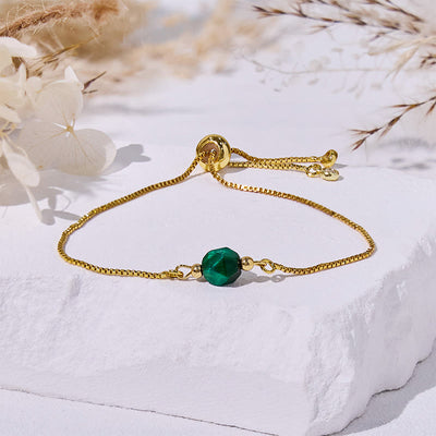Olivenorma Faceted Green Tiger Eye Beaded Bracelet