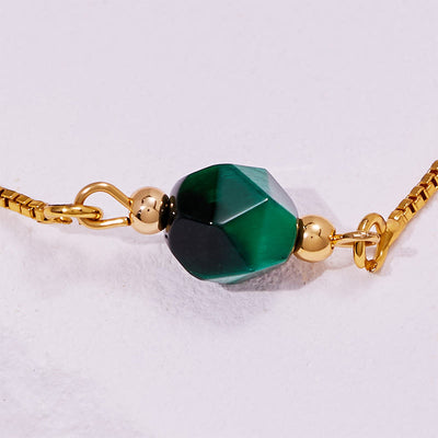 Olivenorma Faceted Green Tiger Eye Beaded Bracelet