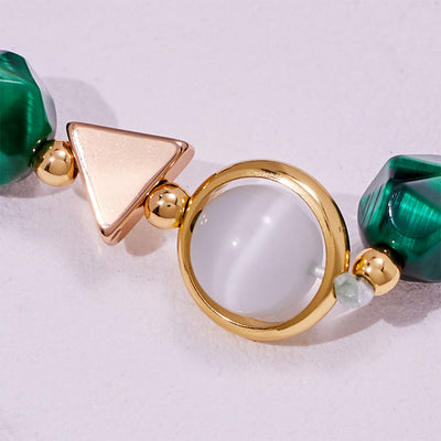 Olivenorma Faceted Green Tiger Eye Beaded Bracelet