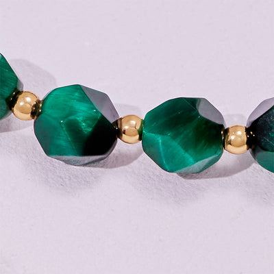 Olivenorma Faceted Green Tiger Eye Beaded Bracelet